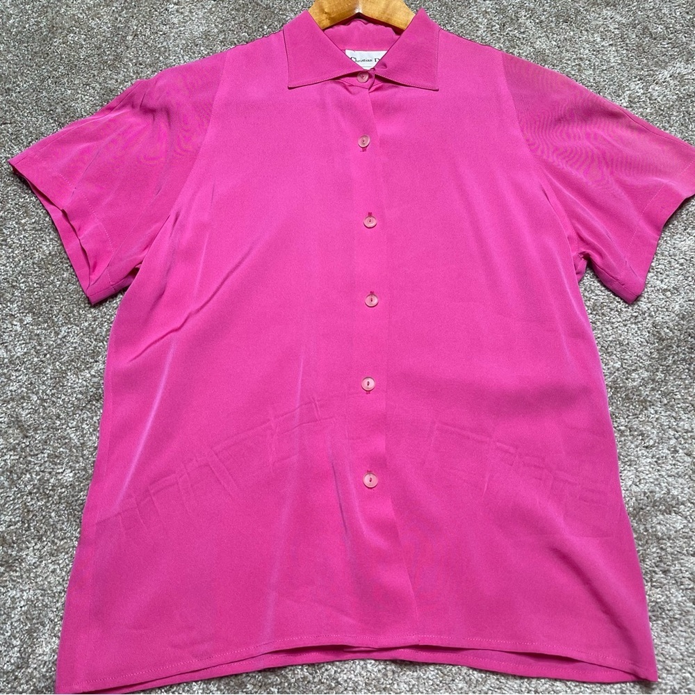 Vintage Christian Dior Hot Pink Button Down